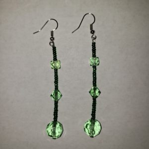 Emerald dangly earrings